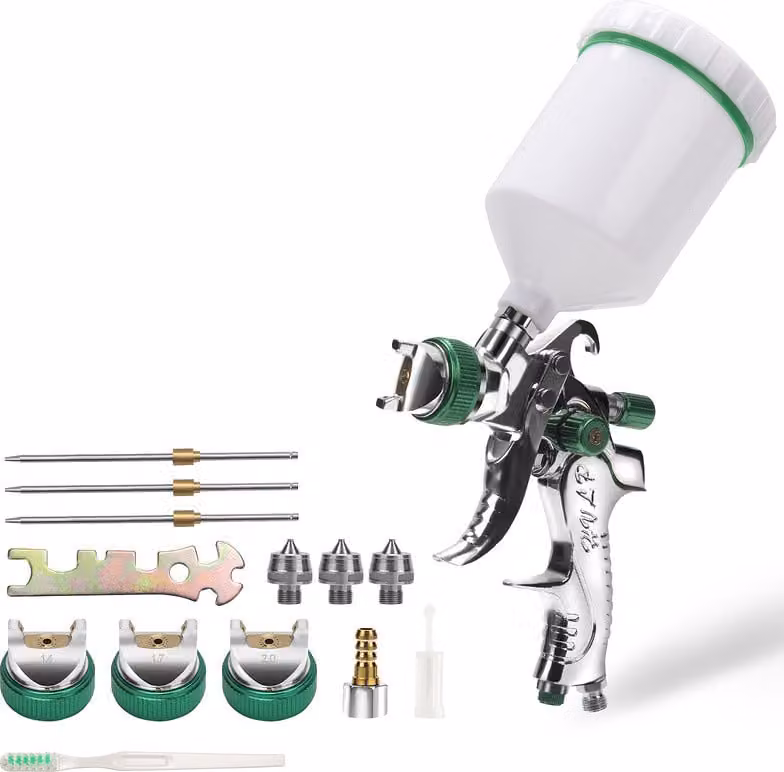 Pistola a spruzzo HVLP 0,35Mpa 100 ml/min 600ml pistola a spruzzo professionale per auto, navi e mobili 2 pezzi