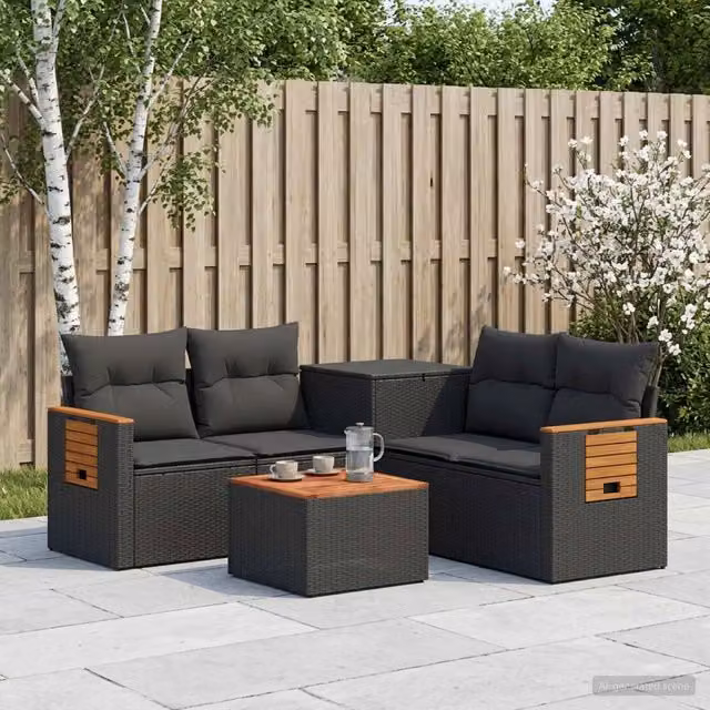 Set di divani 6 pz Nero 55 x 55 x 37 cm 3447658