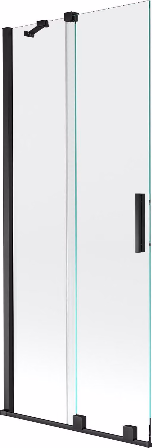 Mexen Velar paratia per vasca da bagno scorrevole a 2 ante 85 x 150 cm, trasparente, nero - 896-085-000-01-70