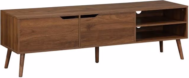 Mobile TV Sweeek in stile scandinavo con 2 ante, effetto legno, colore marrone, L: 160 cm, P: 40 cm, H: 50 cm