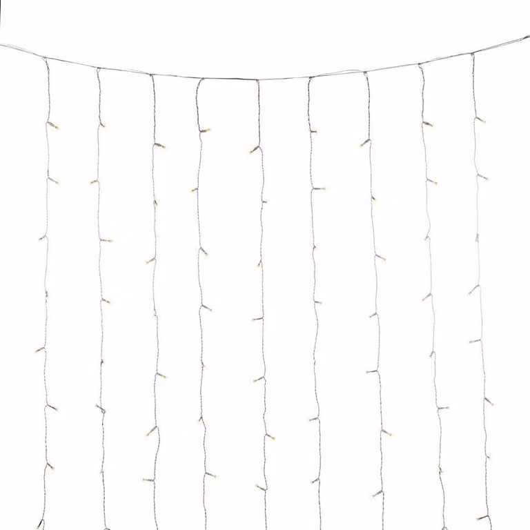 Tenda luminosa a LED, 2x2 metri, luce bianco caldo, grado di protezione IP44, cavo trasparente