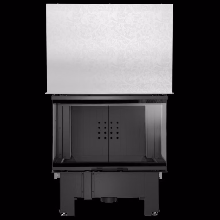 Inserto per caminetto KRATKI NBC 800/400 10 kW Ø 200 con porta scorrevole pannellata nera