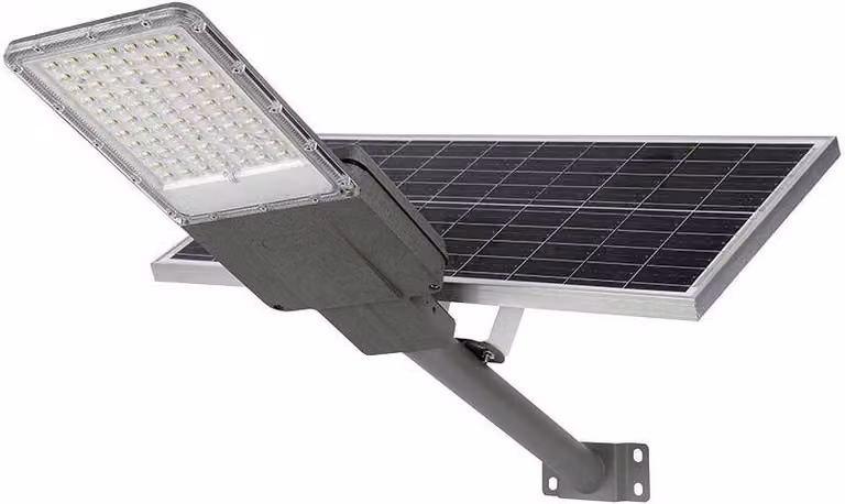V-TAC VT-15200ST Armatura Stradale pannello solare 60W e batteria - Chip Bridgelux smd luce 4000K grigio IP65 - 10226