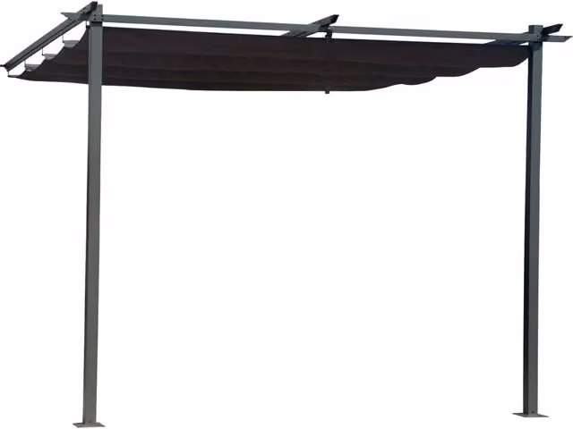Pergola con tetto retrattile - 3 x 3 m - grigio antracite