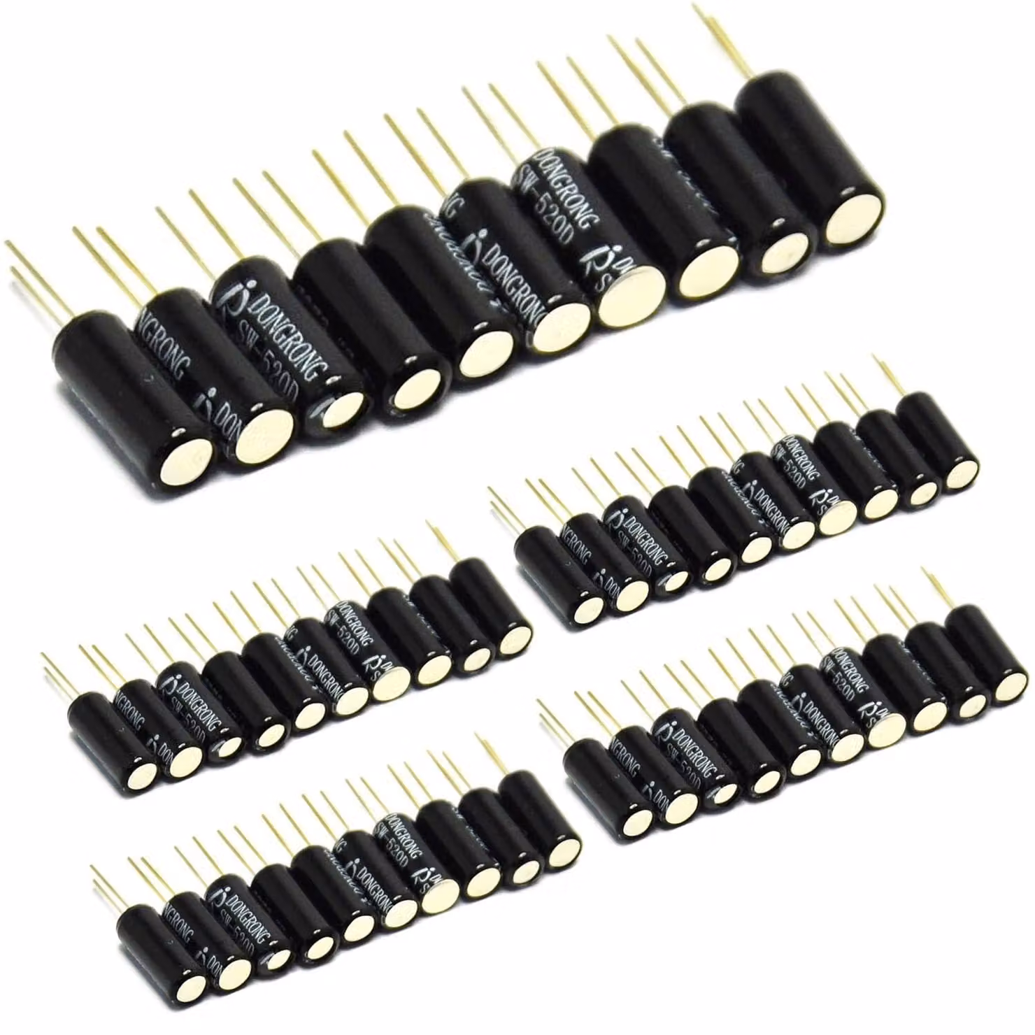 Sensore di inclinazione SW-520D, confezione da 50 pezzi, 12–24 V, 20 mA, colore nero