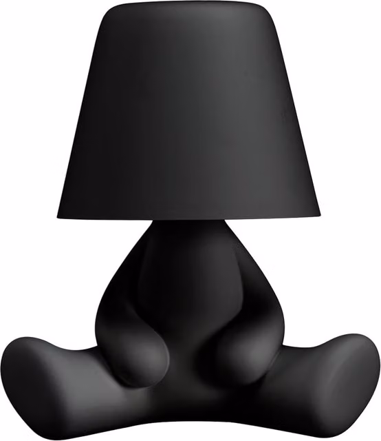 Qeeboo Sweet Brothers Joe Lampada da tavolo ricaricabile LED con controllo touch in nero