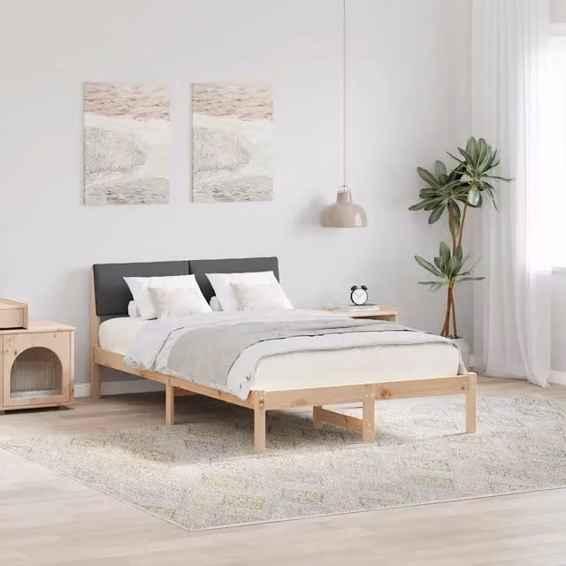 Struttura del letto-Giroletto marrone e grigio scuro 120 x 200 cm 168602