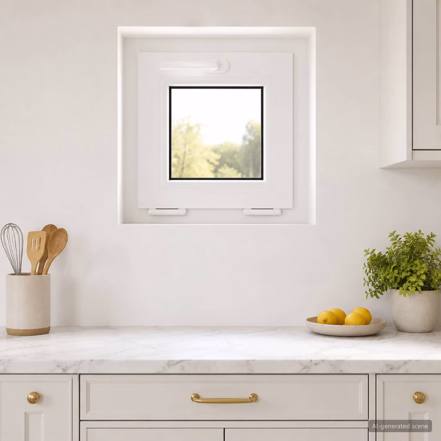Finestra singola per seminterrato vidaXL in plastica bianca e trasparente L/P/H: 45 x 45 x 6,6 cm