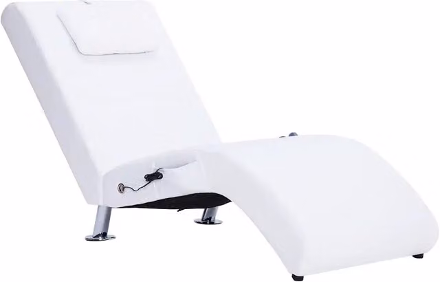 Sdraio Massaggiante con Cuscino Bianco in Similpelle CFW9967047
