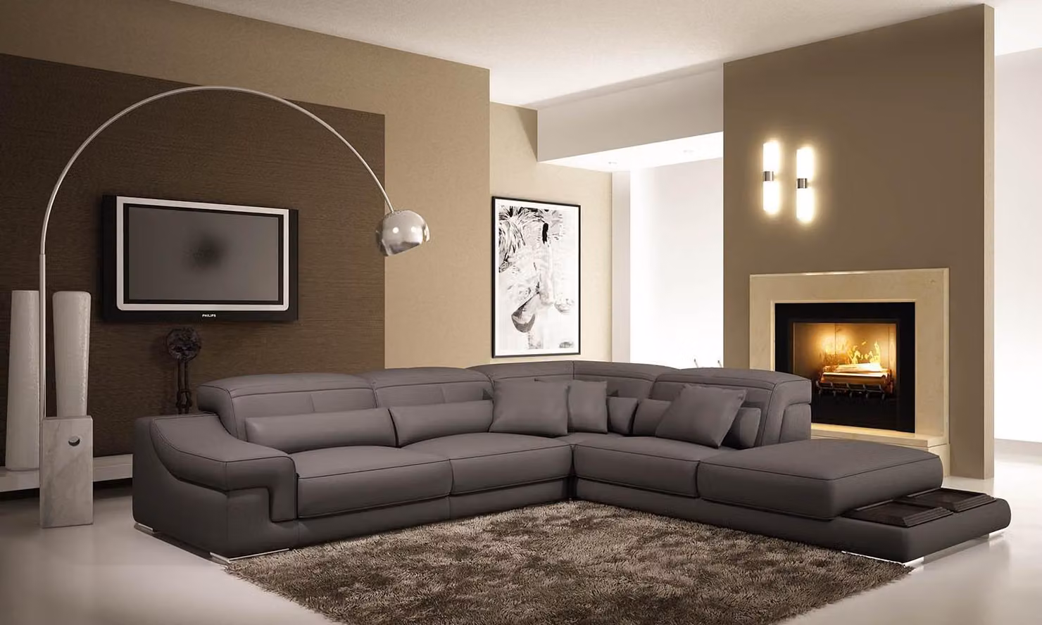 Ecksofa L-Form Design Sofa Ecksofa Couch Leder Polster Sofas