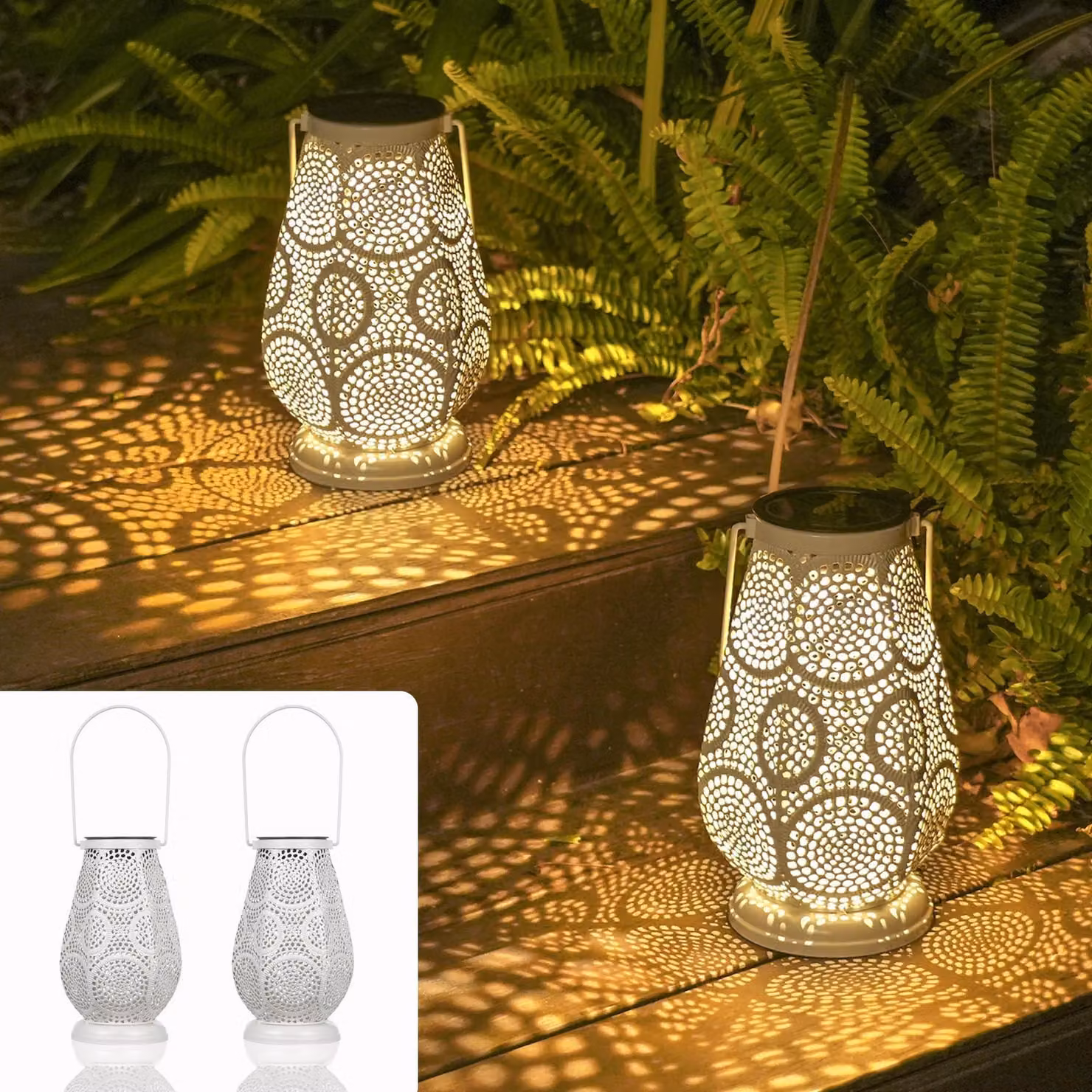 Solidchoice - Set di 2 lampade solari impermeabili per il giardino