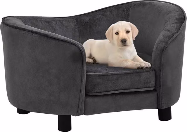 Divano per Cani Grigio Scuro 69x49x40 cm in Peluche 171022
