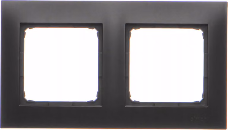 Cornice doppia Premium per presa di corrente nera DR2/49 CONTACT SIMON
