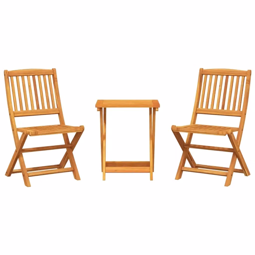 Set da Pranzo da Giardino Pieghevole 3 pz vidaXL in Legno di Acacia Marrone – 2