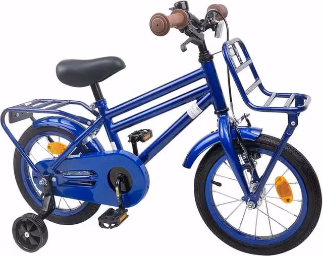 Bicicletta per bambini da 16 pollici in metallo e gomma, colore blu