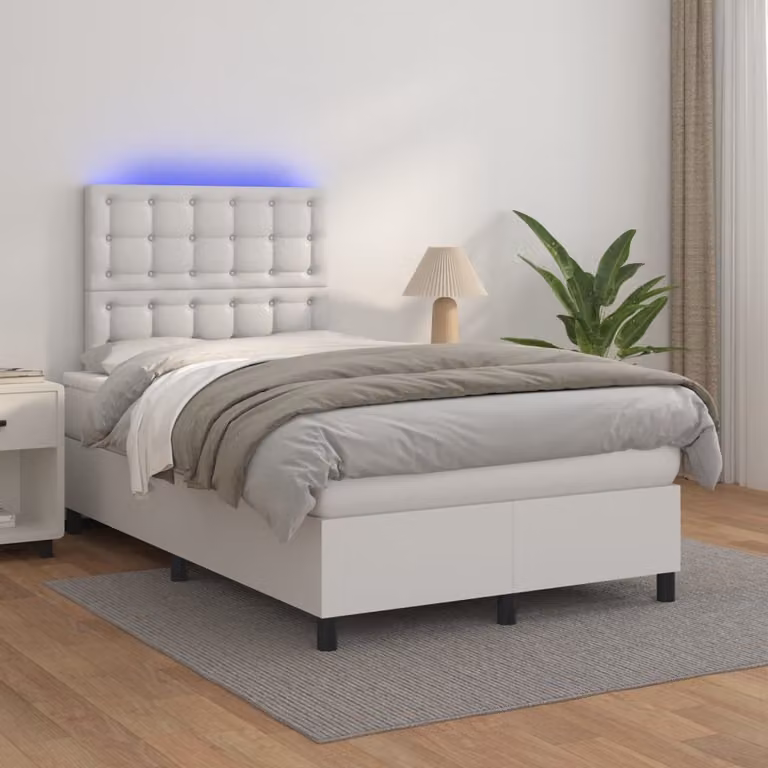 Maison Exclusive - Giroletto Molle con Materasso e LED Bianco 120x200cm Pelle finta