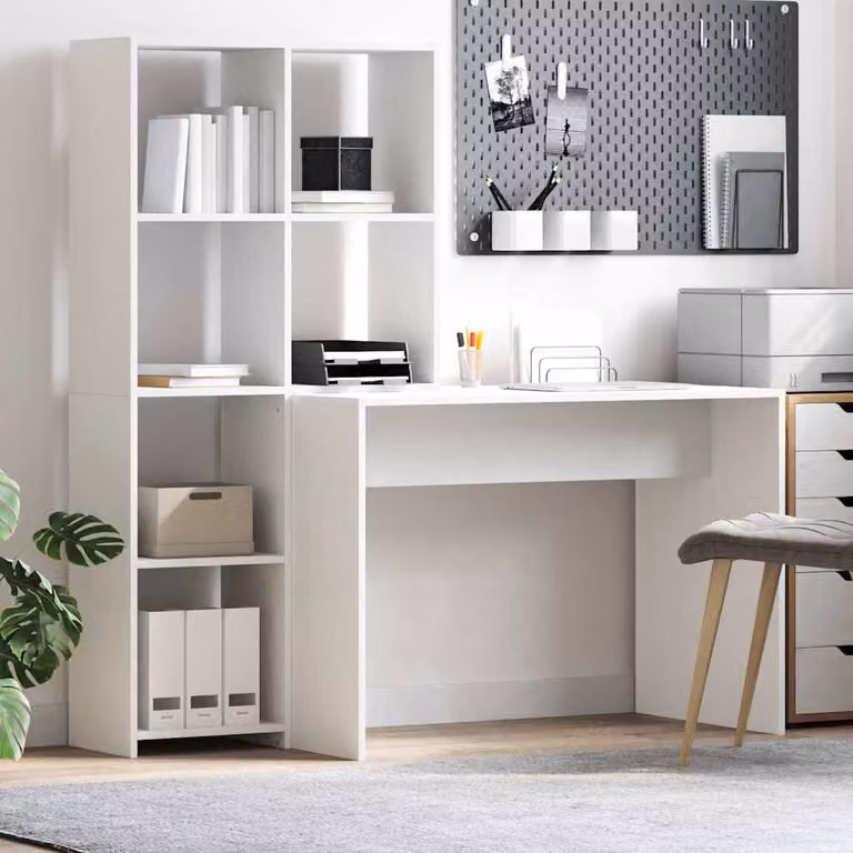 Maison Exclusive - Scrivania Bianco 138,5 x 55 x 143 cm Legno multistrato
