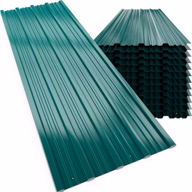Set di 24 lamiere trapezoidali GARDEBRUK in acciaio zincato verdi, L: 129 cm, P: 46 cm, copertura 14 m²