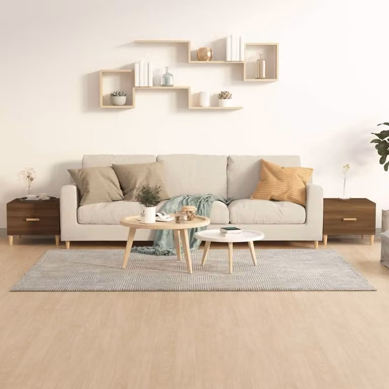 Maison Exclusive - Tavolini da salotto 2 pz. Effetto rovere marrone 50x50x40 cm Materiale ligneo