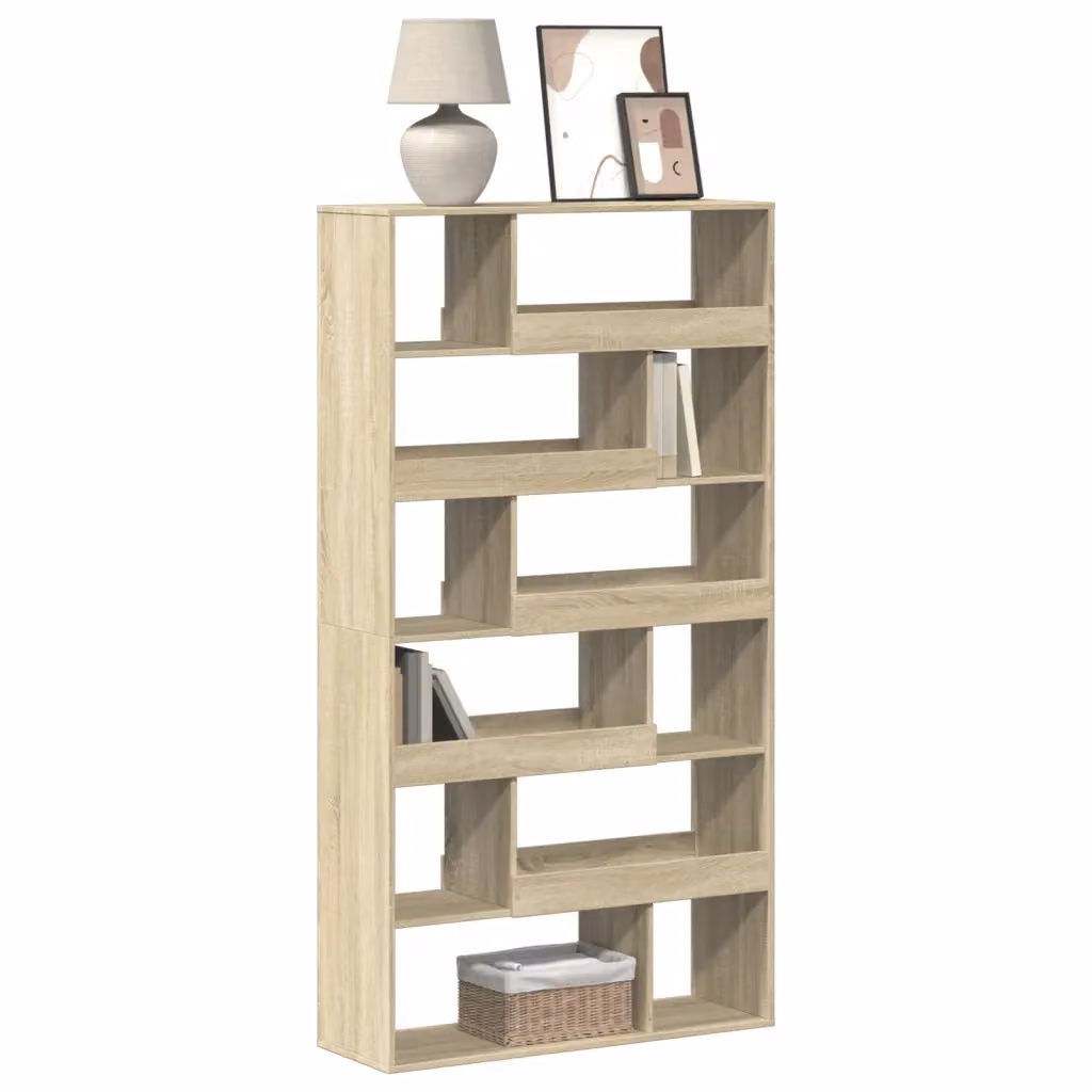 Libreria vidaXL in MDF Rovere Sonoma, Colore Marrone e Beige, L 100 cm x P 33 cm x H 187,5 cm