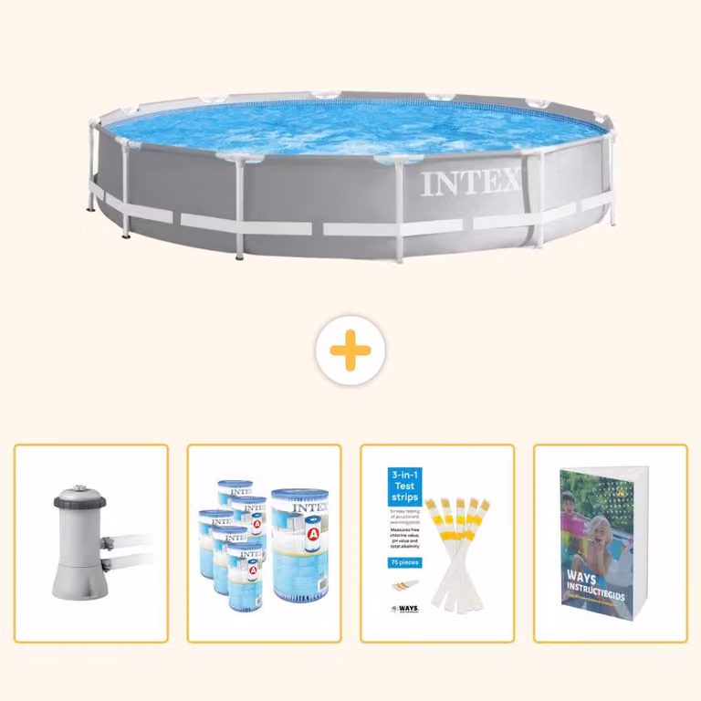 Struttura per piscina a forma di prisma - 366x76 cm - composta da 5 elementi - modello SCB123