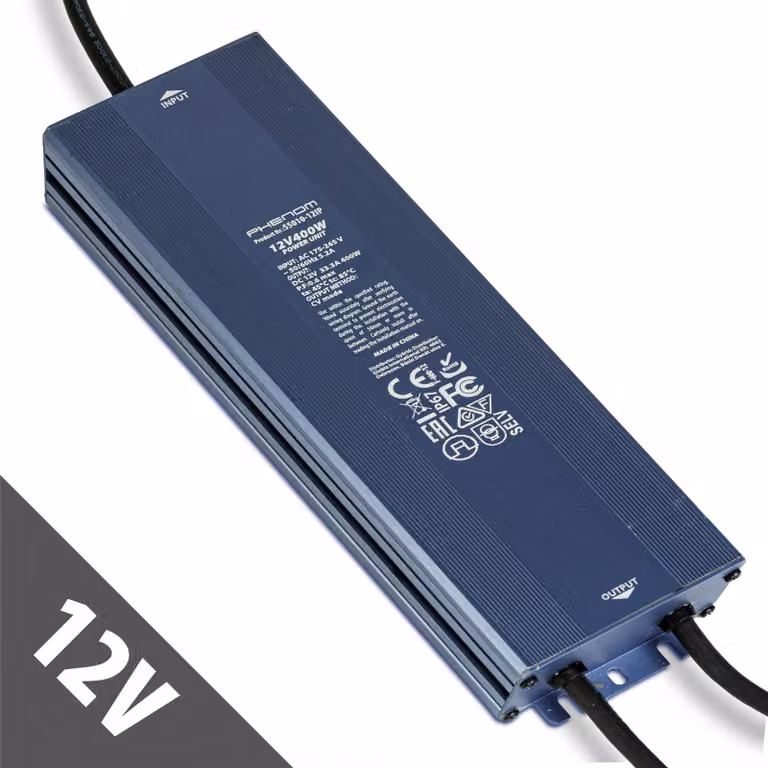 Alimentatore LED 12 V 400 W IP67 impermeabile - Trasformatore 12 V CC 33,3 A - Driver LED per esterni - Adatto per strisce LED, telecamere e illuminazione da giardino [55010-12IP]