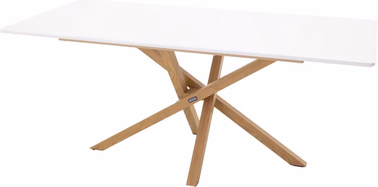 FURNLUX Tavolo da pranzo Piazza White Und Oak 90cm / Hauptfarbe: Weiß / Dimensioni: 90 x 180 x 75 cm