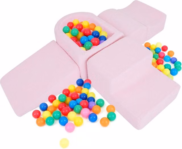 Set di 5 blocchi morbidi in schiuma per arrampicata e gioco motorio per bambini, ideale per vasca palline, colore rosa – 1