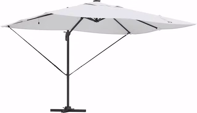 Ombrellone a braccio inclinabile da esterno 352 x 251 x 265 cm comfort ottimale stile moderno in poliestere sabbia 02_0058699