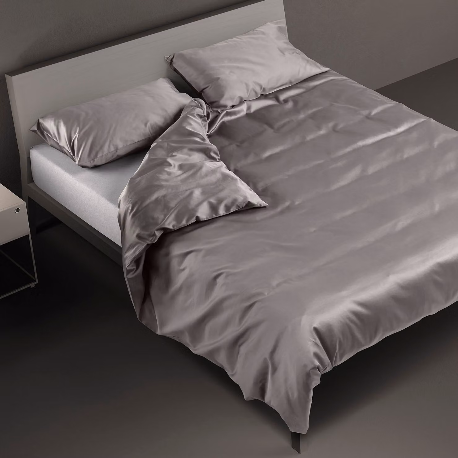 Copripiumino DaunenStep Oasi Deluxe in cotone pettinato grigio con chiusura a zip per adulti – 4