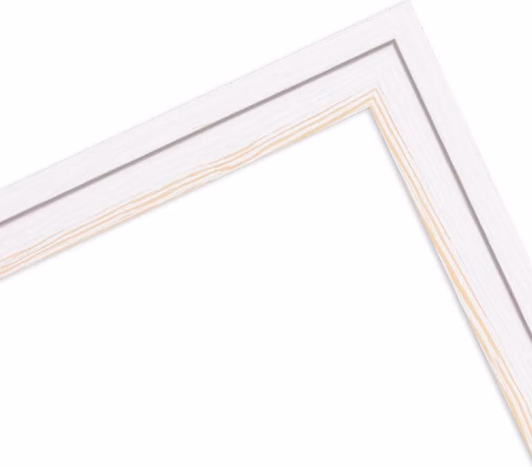 Cornice a specchio da parete MendeFrames H025, legno naturale, 30x60 cm, bianca