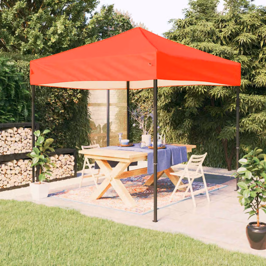 vidaXL Tenda per Feste Pieghevole Rossa in Acciaio e Poliestere L/P/H: 2 x 2 x 2,35 m
