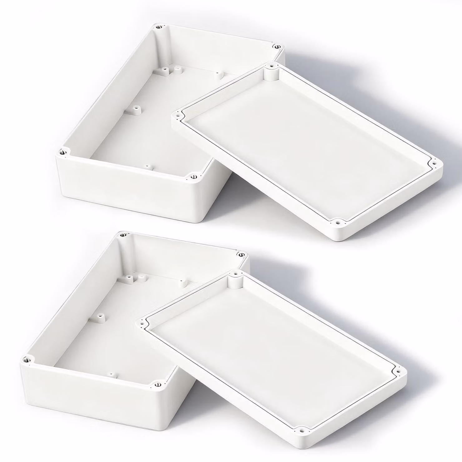 2 scatole di derivazione impermeabili IP65, dimensioni 20 x 12 x 5,5 cm, da montare a parete, colore bianco