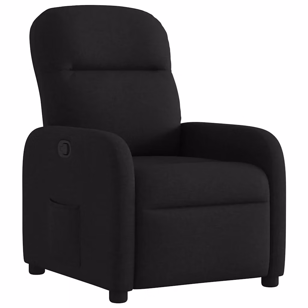 Poltrona Reclinabile Relax vidaXL in Tessuto Nero con Braccioli e Schienale in Schiuma – 2