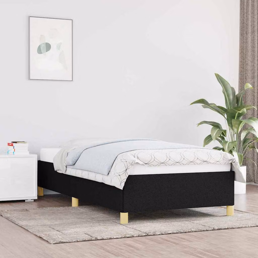 vidaXL Giroletto senza Materasso Nero in Tessuto L: 100 cm, P: 200 cm