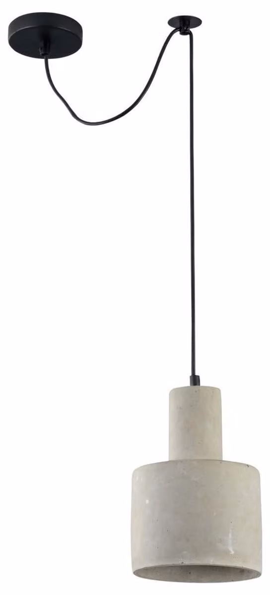 Lampada a sospensione moderna "Casa Padrino" in cemento grigio - Ø 16 x H. 22,5 cm - Lampada a sospensione con dettagli in metallo