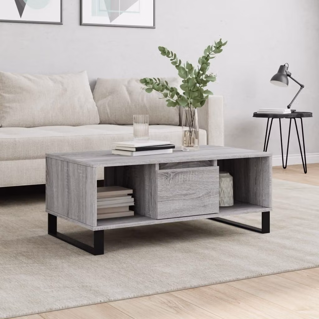 Maison Exclusive - Tavolino grigio Sonoma 90x50x36,5 cm Materiale ligneo