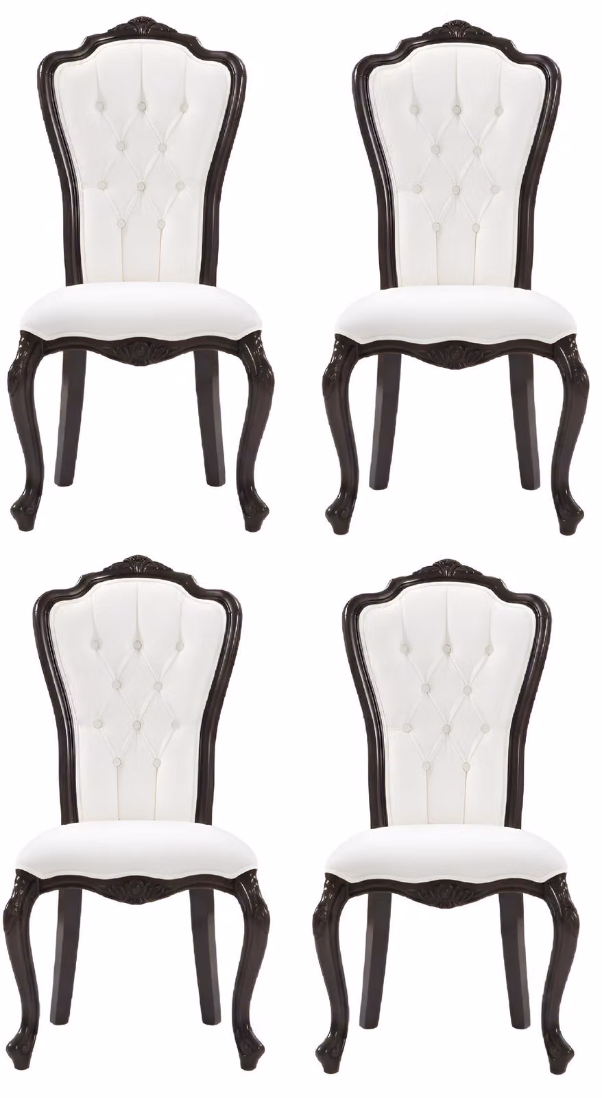 Sedia, colore bianco, stile classico, struttura in legno, schienale morbido, nuova