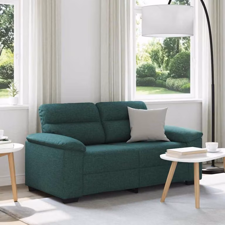 vidaXL Divano a 2 Posti Moderno in Tessuto Verde L/P/H: 160 x 81 x 84 cm
