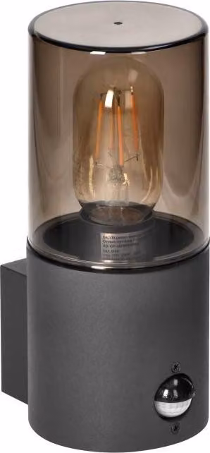 Applique SALVIA, luce da giardino con sensore PIR, E27, IP54, grigio