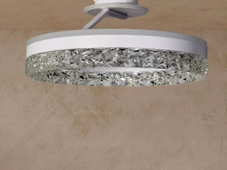 Lampada da soffitto a LED con cristalli e telecomando, 85W - TA1306/W