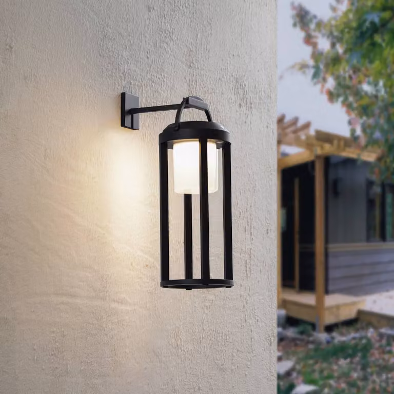 Lampada LED solare 2 in 1 Lucande Tilena, nera, rotonda, alluminio Tilena Lucande, dimmerabile, Nero, Alluminio, Moderno, Lampada solare da esterni