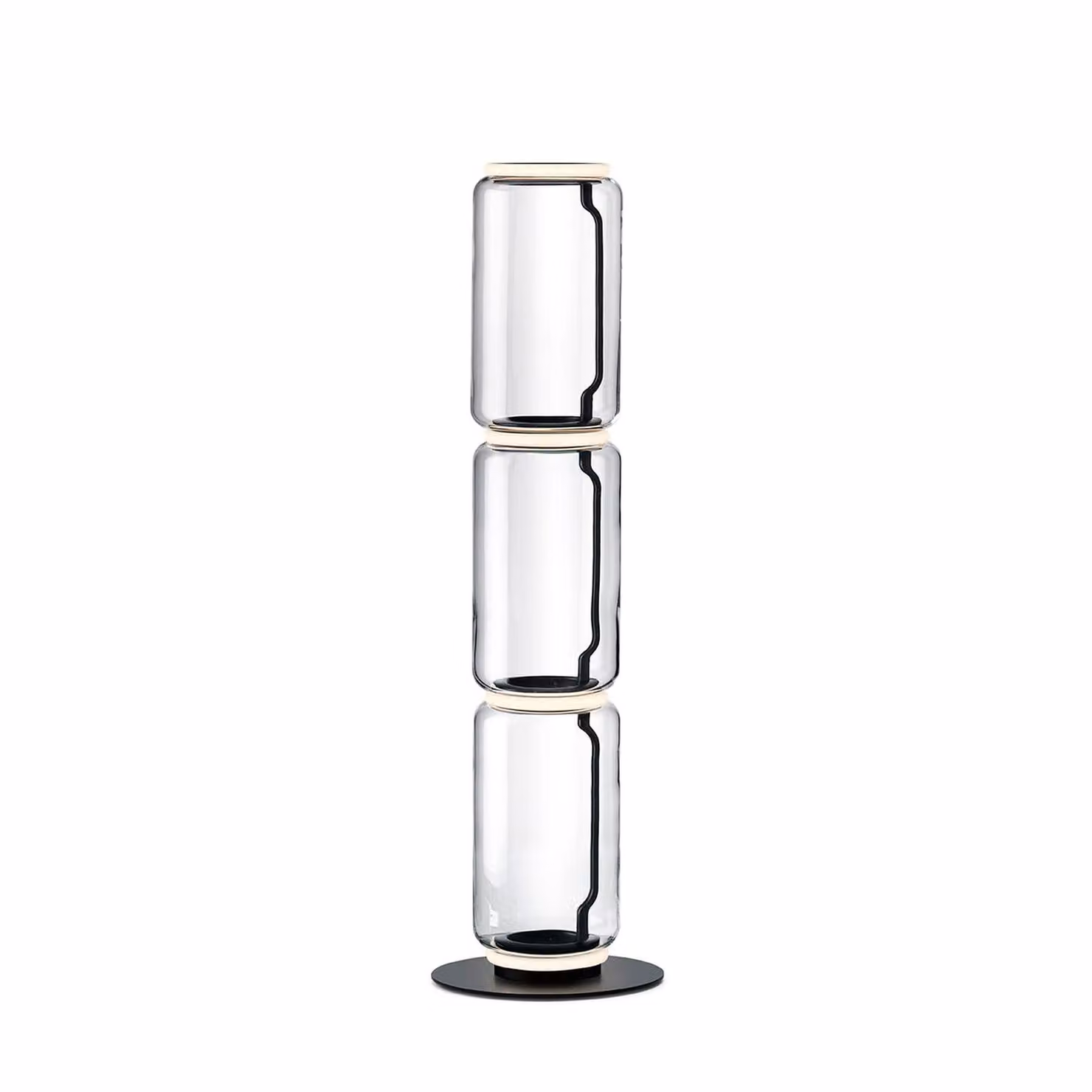 Flos - Noctambule Floor 3 Low Cylinder Small Base - Lampada da terra - Nero