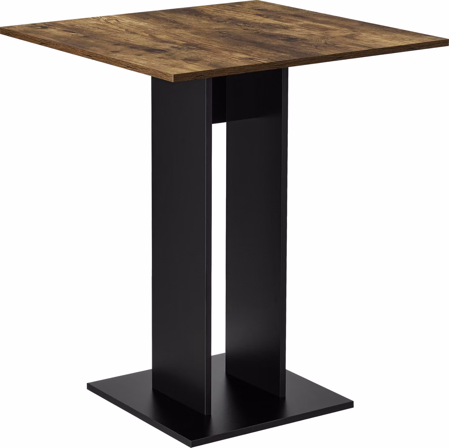 Tavolo da cucina quadrato 65 x 65 x 78 cm Tavolo a colonna Tavolo da sala da pranzo in truciolato Tavolo da pranzo in noce Nero [it.casa]