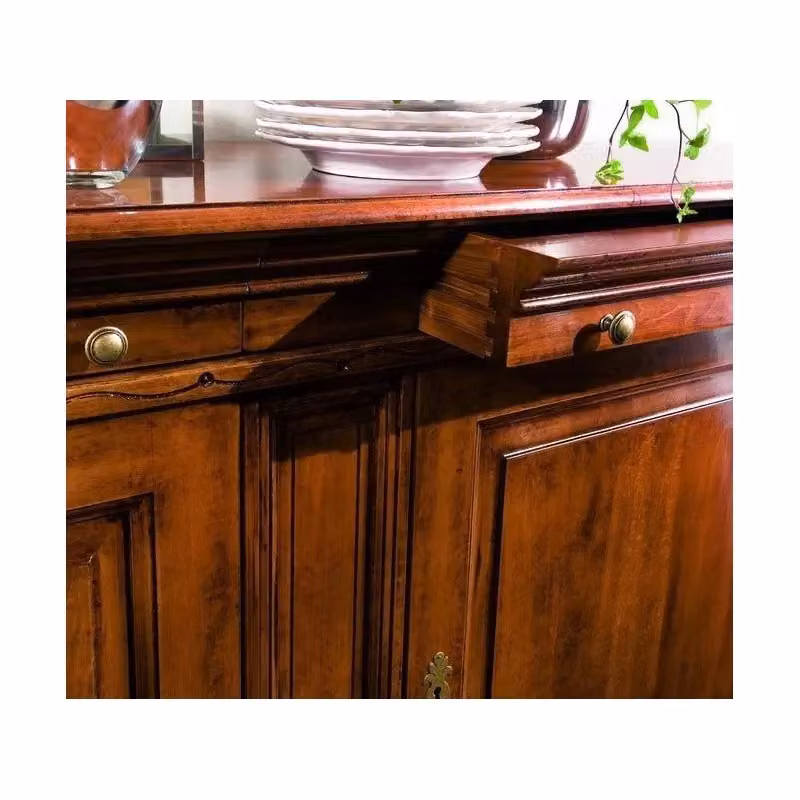 Madia credenza a 2 ante in legno tinta noce Mobili 2G L: 214 cm, P: 53 cm, H: 123 cm – 3