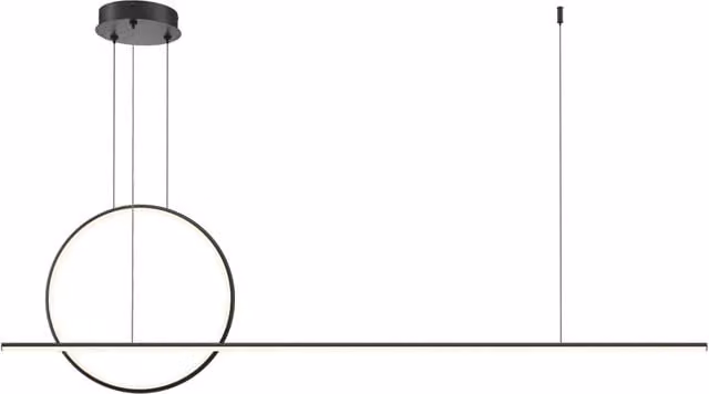 Maytoni Lampadario moderno Halo 1 luce LED integrato nero alluminio
