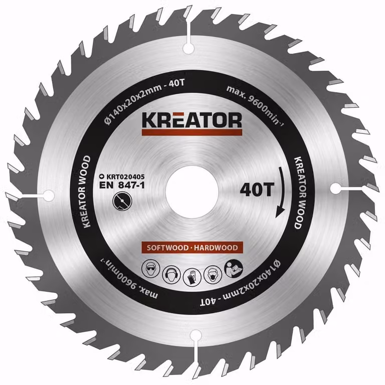Lama circolare Ø 140 x 20 x 2 mm 40 denti per sega circolare per legno
