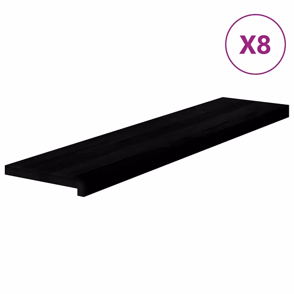 Set di 8 gradini in legno massello di rovere VIDAXL, colore marrone scuro, L 110 cm x P 25 cm x H 2 cm – 2