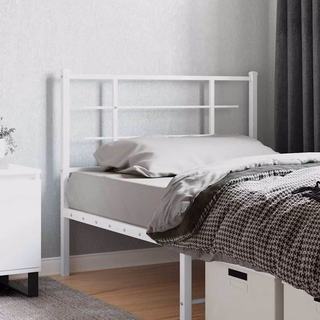 Testiera di ricambio in metallo vidaXL, colore bianco laccato, L: 112 cm