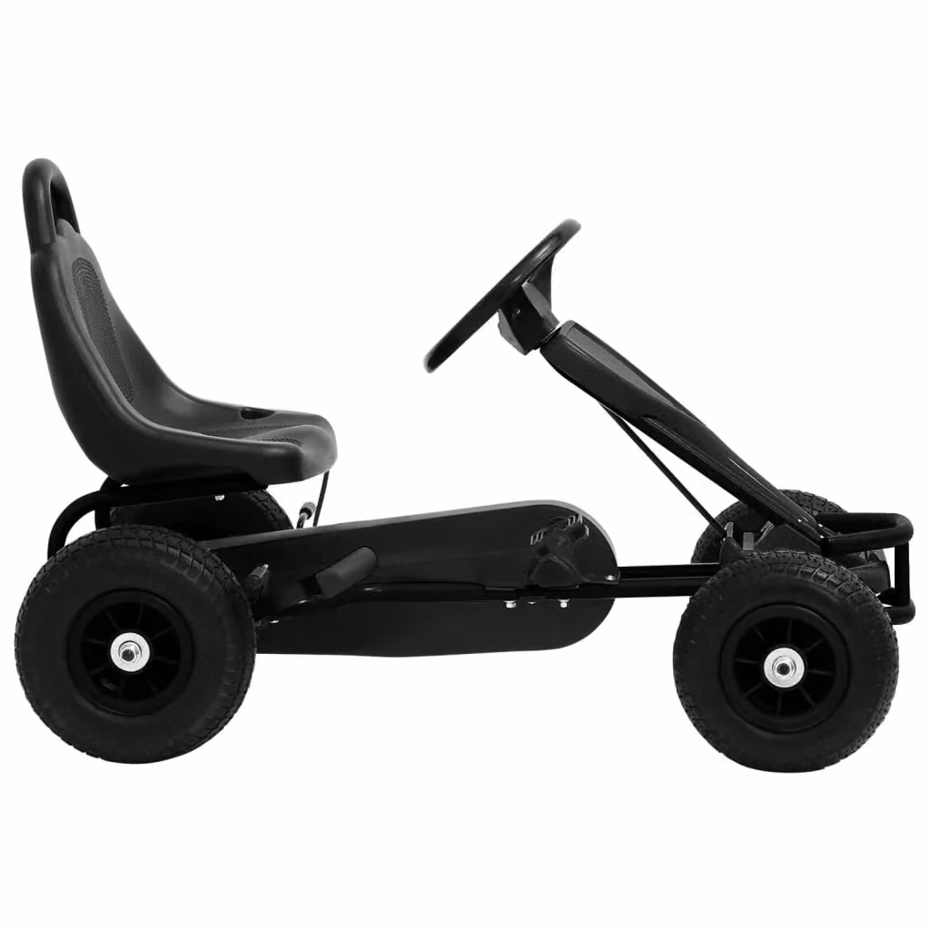 Go-kart a pedali con freno in metallo e plastica nera L: 90 cm, P: 50 cm, H: 51 cm – 2